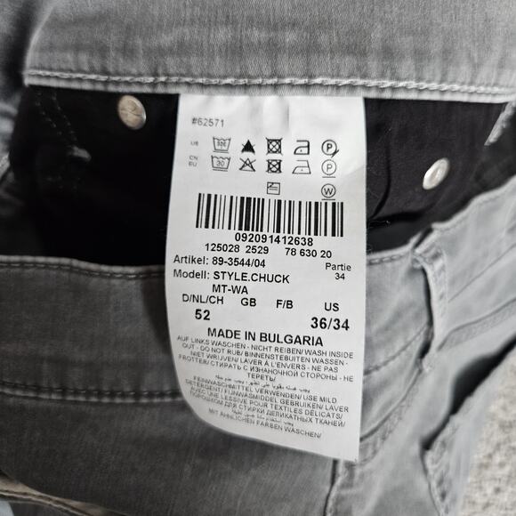 Brax Pants Mens 36x34 (Fits 34x30) Gray Chuck Modern Minimalist Slim Casual - Picture 6 of 11